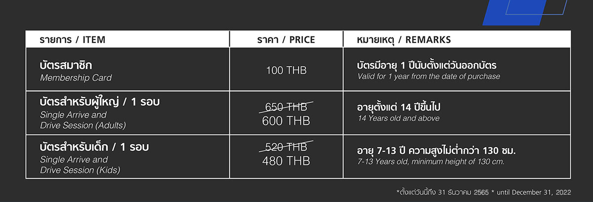 IMPACT Speed Park Pricing
